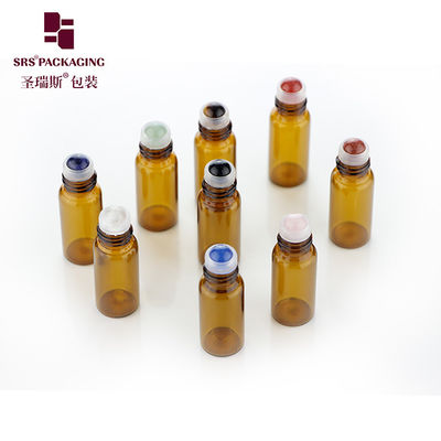 comprar BLP-3ML Botella de Perfume de 3ML con Bola de Gema en Vidrio Ámbar Roll On Fabricación en línea