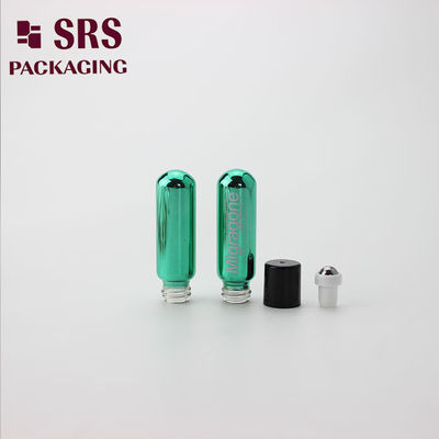 comprar Muestra de perfume Rollo verde metálico en botella 4 ml con bola de rodillo de acero con tapa negra Fabricación en línea