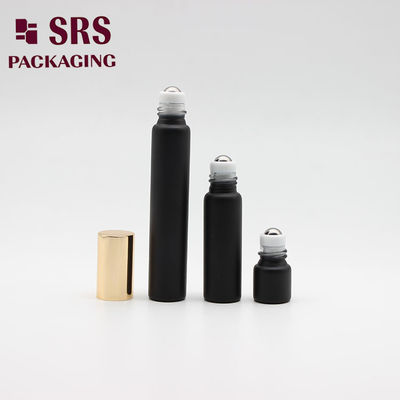 comprar Botella de vidrio con rodillo negro mate vacía de 8 ml para muestra de perfume y fragancia Fabricación en línea
