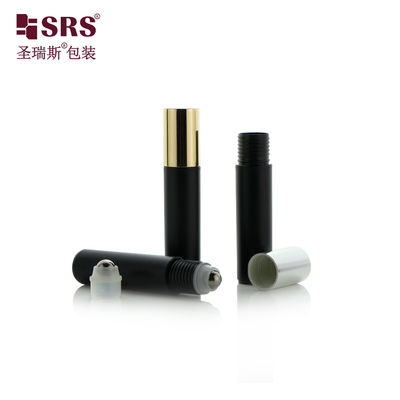 comprar Botella de rodillo negra esmerilada de 10 ml para perfume, botella vacía con rodillo de suero para ojos con bola de rodillo de metal, venta de fábrica Fabricación en línea