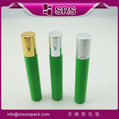 comprar Botella roll-on de plástico verde de 15 ml con bola de acero inoxidable Fabricación en línea