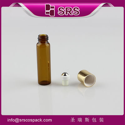 comprar botella de cristal de bolas de rodillo de 5 ml botella de ámbar Fabricación en línea