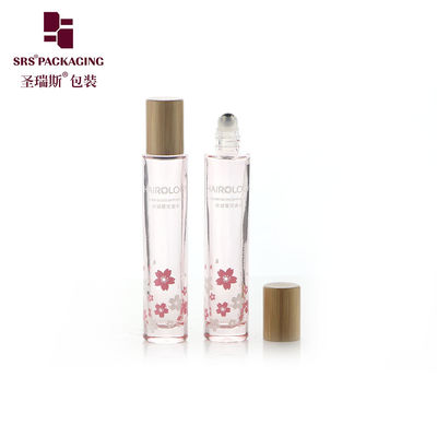 comprar Botella de rodillo de vidrio moldeado de fondo grueso para envasado de perfumes de 15 ml con tapa de bambú Fabricación en línea