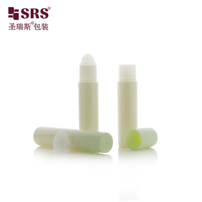 comprar Botella de rodillo blanca con tapa verde de 10 ml para aceites esenciales/perfumes con acabado suave Fabricación en línea