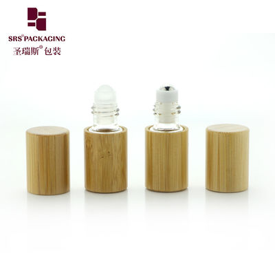 comprar Botella de rodillo cosmética vacía BG-2ML de bambú con bola de metal de acero inoxidable para envasado de aceite de perfume mini Fabricación en línea