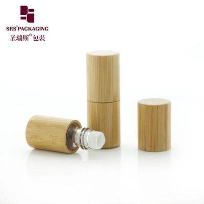 comprar Botella roll-on de bambú natural BG-2ML con botella interior de vidrio para aceite de perfume aromático, aplicador de bola rodante de vidrio Fabricación en línea