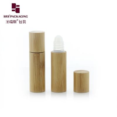 comprar Botella aplicadora de rodillo vacía de suero para ojos BPP(P)-5ML con bola de PP y cubierta de bambú Fabricación en línea