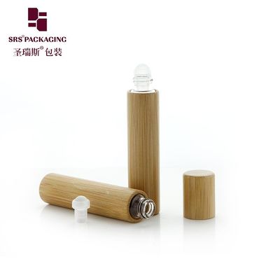 comprar BG(G)-8ML Botella de rodillo vacía de vidrio de aromaterapia de bambú para mezclas de aceites y perfumes Fabricación en línea