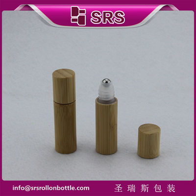 comprar Botella de bola de rodillo de bambú SRS de 5 ml, botella de crema para ojos de plástico de bambú Fabricación en línea