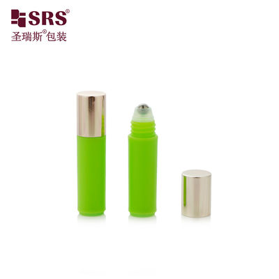 comprar Botella de rodillo de plástico verde mini delgado RPA(S)-2ML con tapa de oro rosa de bola rodante Fabricación en línea