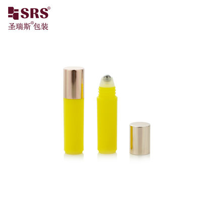 comprar Botella de perfume con rodillo redonda amarillo brillante brillante RPA(S)-2ML con tapa de oro rosa Fabricación en línea