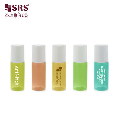 comprar Botella de rodillo cosmético PET ámbar de 18-15ml 20ml con tapa blanca Fabricación en línea