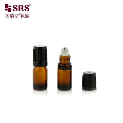 comprar Vial de vidrio ámbar azul verdoso de hombro redondo de 5 ml con tapa a prueba de manipulaciones y bola de vidrio para aceite Fabricación en línea