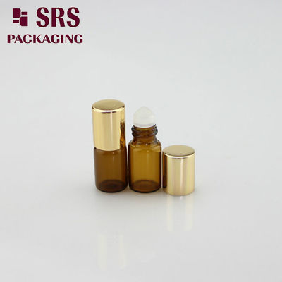 comprar SRS vacía el mini rollo de perfume de vidrio ámbar de 2 ml en botella con tapa de aluminio Fabricación en línea