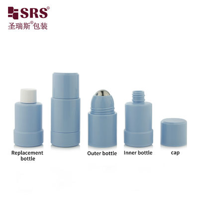 comprar Deodorante redondeado a medida, de color azul, en una botella de 50 ml y 75 ml. Fabricación en línea