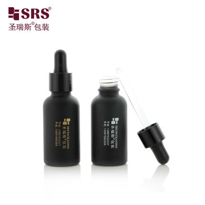 comprar Botella de vidrio de gotero de plástico negro 5ml 10ml 15ml 20ml 30ml 50ml 100ml para aceite Fabricación en línea