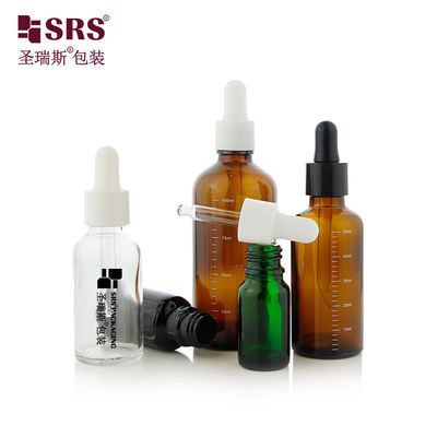 comprar D001 Botellas de aceite esencial de vidrio ámbar vacías a prueba de rayos UV con cuentagotas de vidrio Fabricación en línea