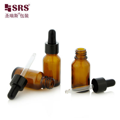 comprar Botella cuentagotas de vidrio cilíndrica vacía de 15 ml para medicina infantil Fabricación en línea