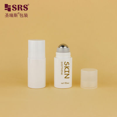 comprar Botella aplicadora de bola rodante de acero plástico PET PCR blanco vacío PET30-60ML Fabricación en línea