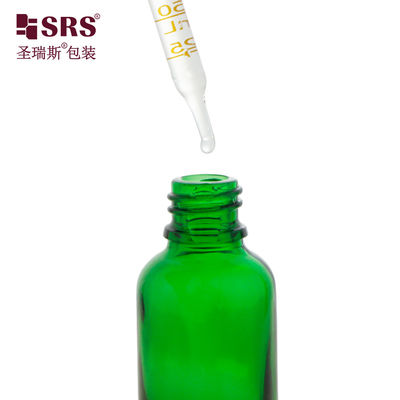 comprar D002-Botella cuentagotas de vidrio verde líquido de 50 ml a prueba de fugas para aceite esencial Fabricación en línea