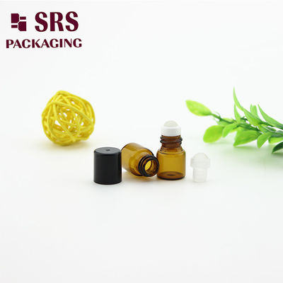 comprar Botella enrollable de vidrio ámbar vacía SRS de 1 ml con tapa de plástico negra Fabricación en línea