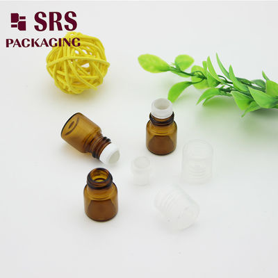 comprar SRS vacía el rollo de vidrio ámbar de 1 ml en una botella de perfume con tapa de plástico transparente Fabricación en línea