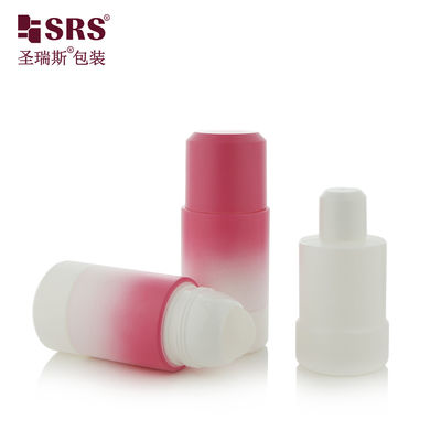 comprar RPPE(P) -75ml Con forma de cilindro Cosmético PP PCR Botella de plástico de rodillo Gradiente de recubrimiento Contenedor de color personalizado con botella de recarga Para el embalaje de gel relajante muscular Fabricación en línea