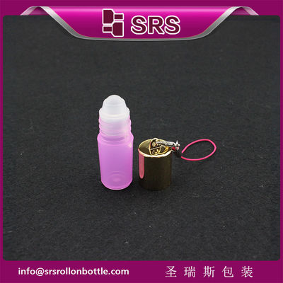 comprar Botella roll-on cosmética vacía de plástico SRS de 3 ml, color rosa mini, con gancho Fabricación en línea