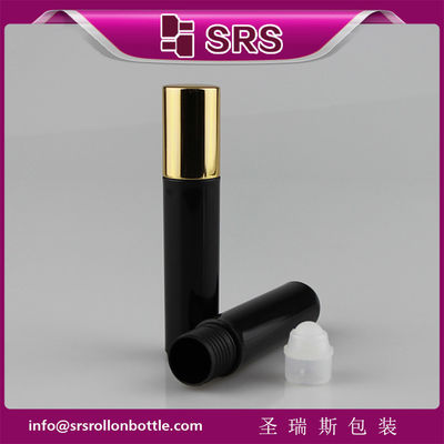 comprar Botella de perfume de color negro de plástico de alta calidad de 10 ml con bola de plástico Fabricación en línea