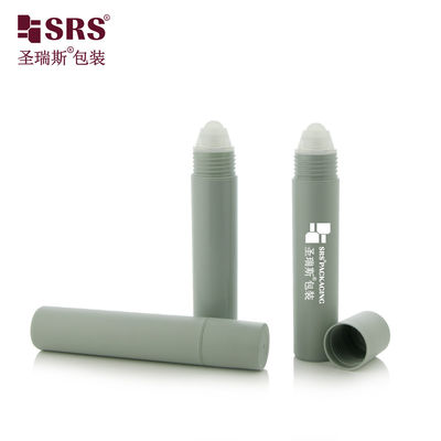 comprar cilindro de 20 ml de molde caliente gris mate rodado en botella con tapa de tornillo y aplicador de bola de rodillo de PP para embalaje de bastones de perfumes desodorantes Fabricación en línea