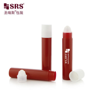 comprar Envases cosméticos para el cuidado personal, personalizados, brillantes, moldeados, botellas de rodillo de plástico rojo con tapa blanca, embalaje primario de 20 ml Fabricación en línea