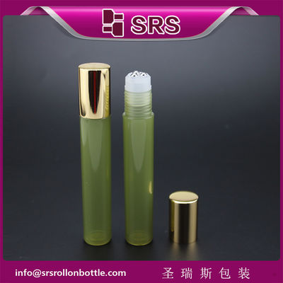 comprar Cosméticos de lujo de 15 ml de color verde de plástico de tres rodillos de bolas de acero en botella Fabricación en línea
