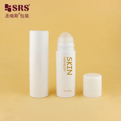 comprar PET43-170ML Botella de plástico de PET blanco PCR reciclable con bola de rodillo de metal para aliviar el dolor Fabricación en línea