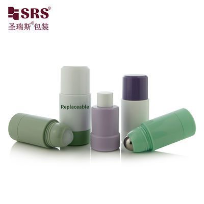 comprar Botella roll-on recargable de PP PCR 50ml 75ml con bola de acero y plástico Fabricación en línea