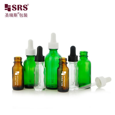 comprar Hot Selling 15ml 30ml 60ml Green Amber Transparent Glass Dropper Bottle Fabricación en línea