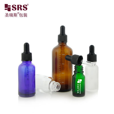 comprar Botella de goteo de vidrio de venta caliente 5ml 10ml 15ml 20ml 30ml 50ml 100ml para el cuidado de la piel con aceites esenciales Fabricación en línea