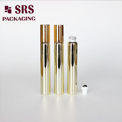 comprar Botella de perfume de bola de rodillo de cristal dorado vacía cosmética SRS de 10 ml Fabricación en línea
