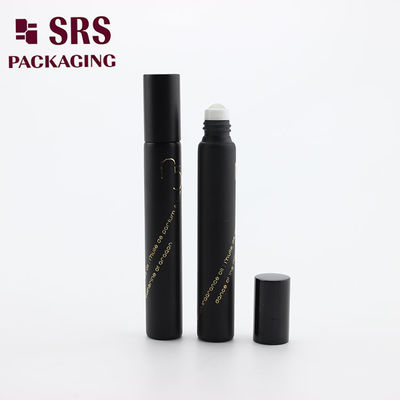 comprar SRS vacía la botella de cristal negra mate de la bola del rodillo del perfume del cosmético 10ml Fabricación en línea