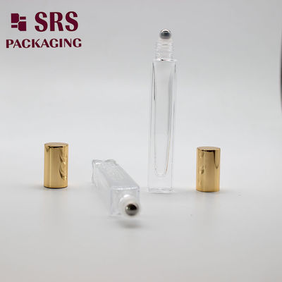 comprar Botella de bola de rodillo de vidrio de 10 ml de color claro de forma cuadrada cosmética SRS Fabricación en línea