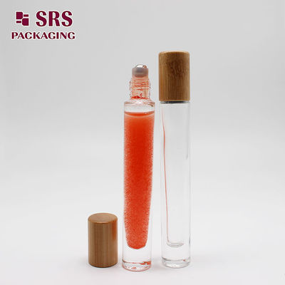 comprar SRS vacía la botella de vidrio de bambú del casquillo 10ml del perfume con la bola de rodillo Fabricación en línea