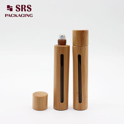 comprar Botella roll-on de vidrio ámbar para perfume de bambú color natural de 10 ml Fabricación en línea
