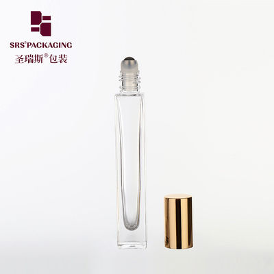 comprar Perfume cosmético transparente rollo en botella de vidrio pared gruesa cuadrada en forma de 10 ml Fabricación en línea