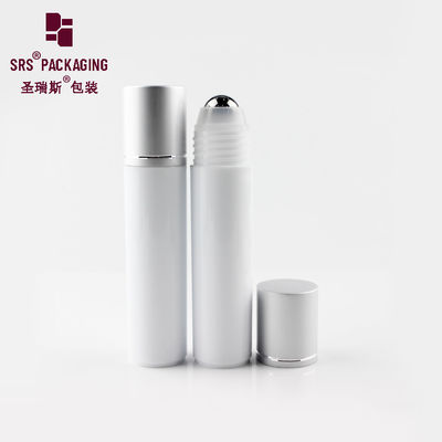 comprar botella de bola rodante de plástico redonda de color blanco cosmético al por mayor de 30 ml Fabricación en línea