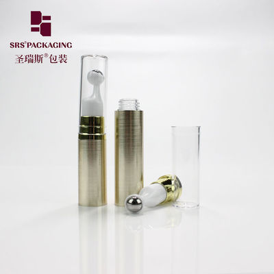 comprar Botella de rodillo de crema para ojos mini de plástico cosmético vacío color oro de 5 ml, 10 ml, 12 ml y 15 ml Fabricación en línea