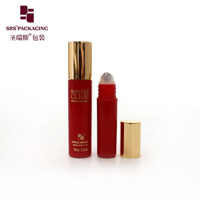comprar RPA-5ML Precio a granel Botella de rodillo vacío rojo para el cuidado de los ojos Bajo los ojos Bola de rodillo con tapa de tornillo de oro Venta de fábrica Fabricación en línea