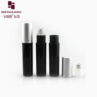 comprar Botella de rodillo negra RPA-5ML Acabado esmerilado Disponible Contenedor de bola rodante de 5 ml con tapa de rosca de bola de acero en metal Fabricación en línea
