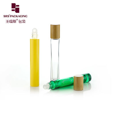 comprar Botella aplicadora roll-on de vidrio para revestimiento vacía de 10 ml GB1-10ml con tapa de bambú Fabricación en línea