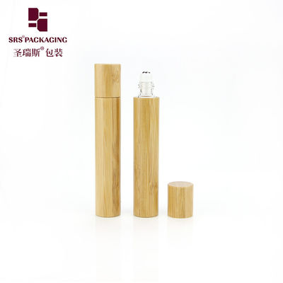 comprar Botella de rodillo de bambú vacía de 15 ml en stock con tapa de rosca de bambú y botella interior de vidrio para perfumes y aceites esenciales Fabricación en línea