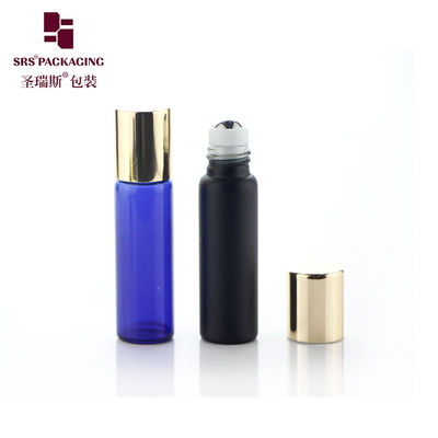 Botellas de rodillo de vidrio con paredes de 5 ml, logotipo personalizable, diseño a prueba de fugas con bola de acero