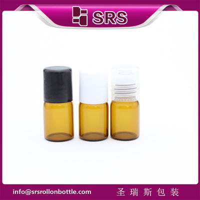 Botella roll-on ámbar de 2 ml de alta calidad y botella roll-on de vidrio vacía